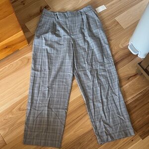 a new day Women's Gray Plaid Wide Leg Pants